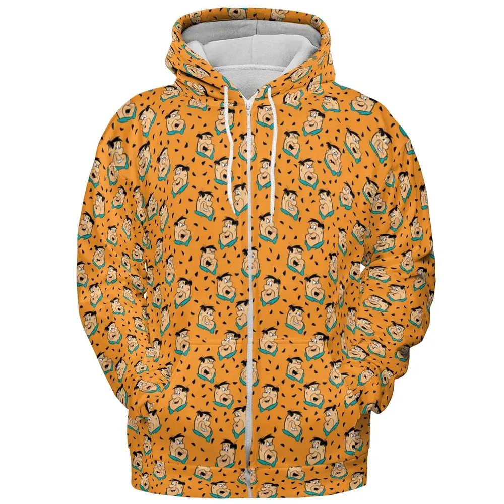 Fred Flintstone Expressions Pattern All-over Print Hoodie - 3
