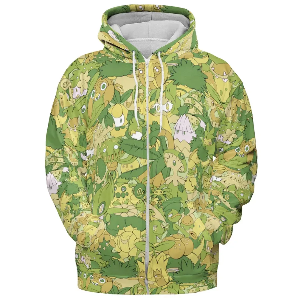 Grass Pokemon Pattern All-over Print Hoodie - 3