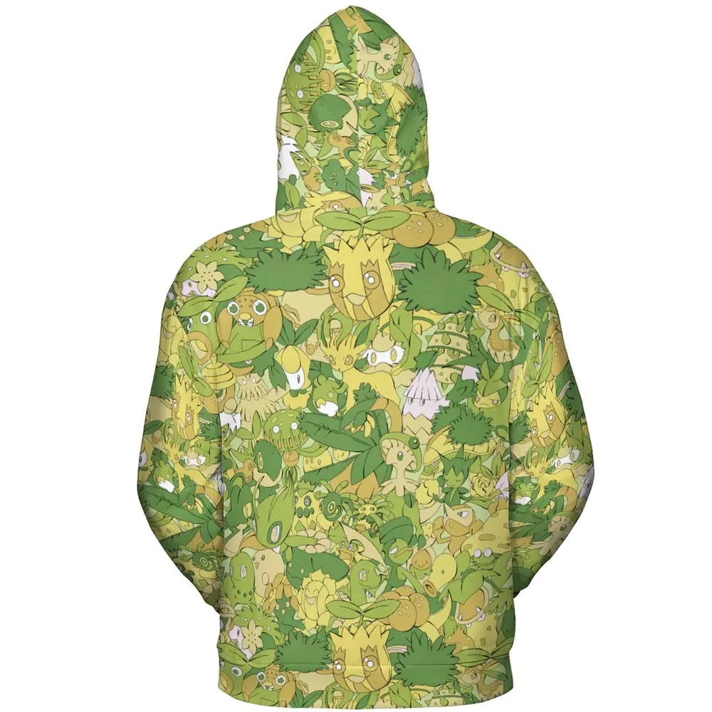 Grass Pokemon Pattern All-over Print Hoodie - 4