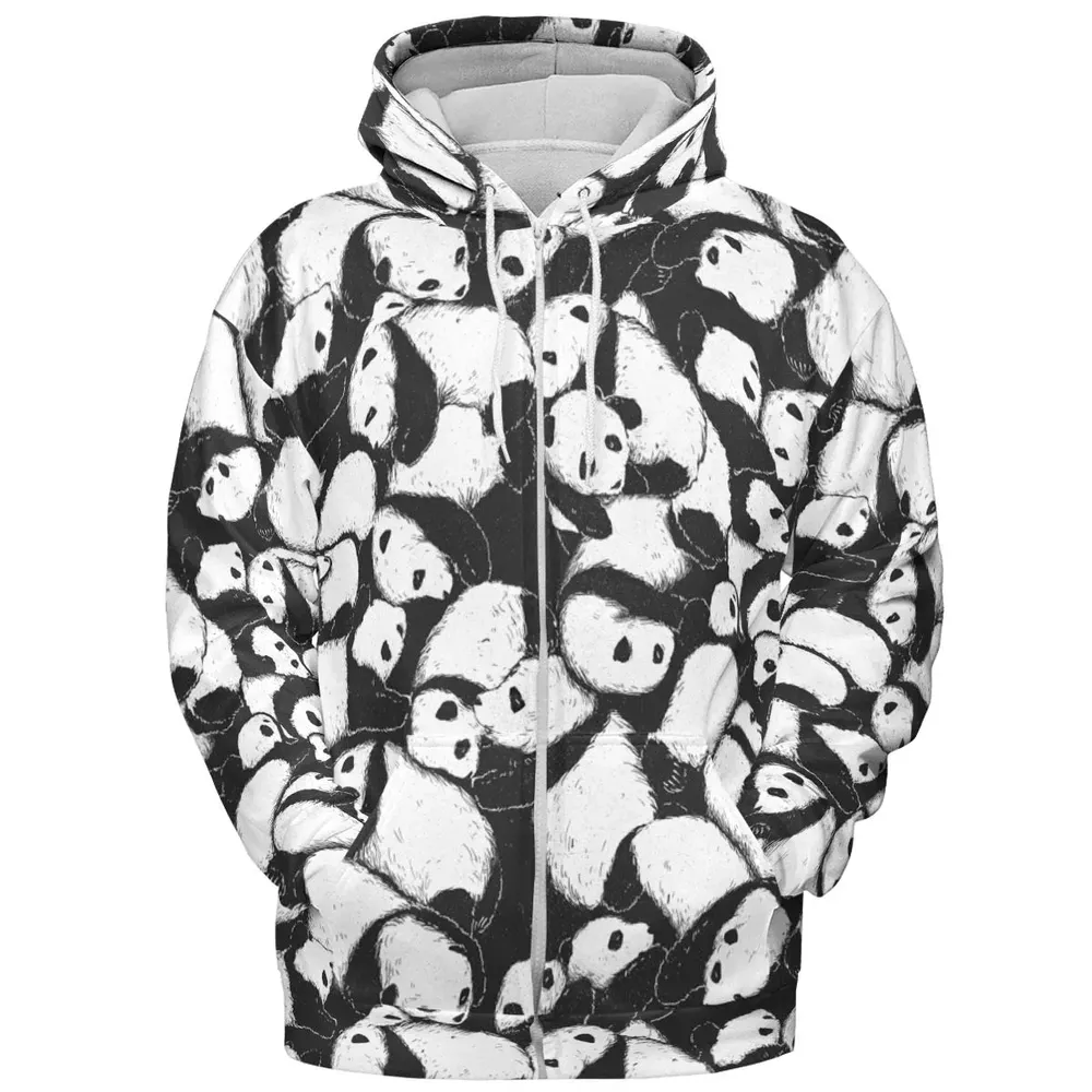 Lazy Day Panda Pattern All-over Print Hoodie - 3