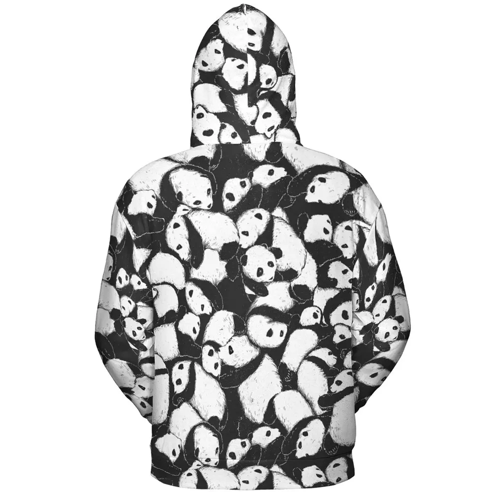 Lazy Day Panda Pattern All-over Print Hoodie - 4
