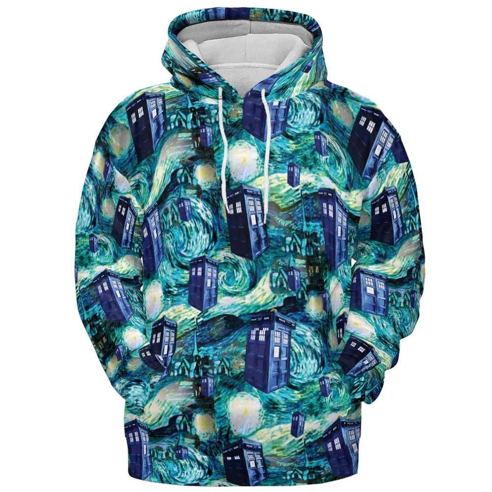 Tardis Starry Night Doctor Who All-over Print Hoodie - 2