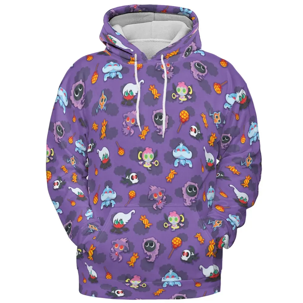 Team Purple Pokemon Pattern All-over Print Hoodie - 2