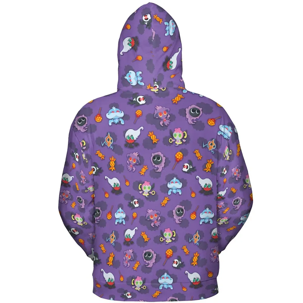 Team Purple Pokemon Pattern All-over Print Hoodie - 4