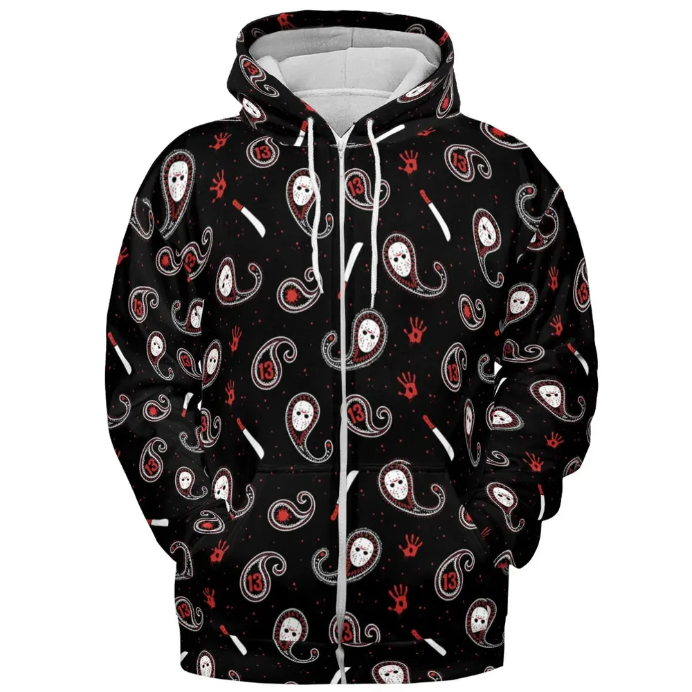 Jason Voorhees Friday The 13th Pattern All-over Print Hoodie - 3