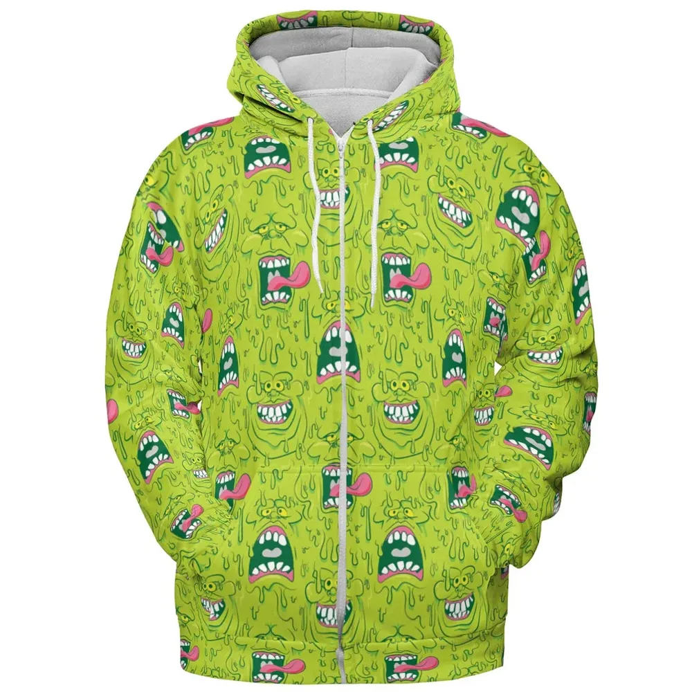 Funny Face Expression Slimer Ghostbusters All-over Print Hoodie - 3