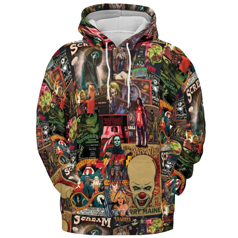 Vintage Scary All-over Print Hoodie - 2