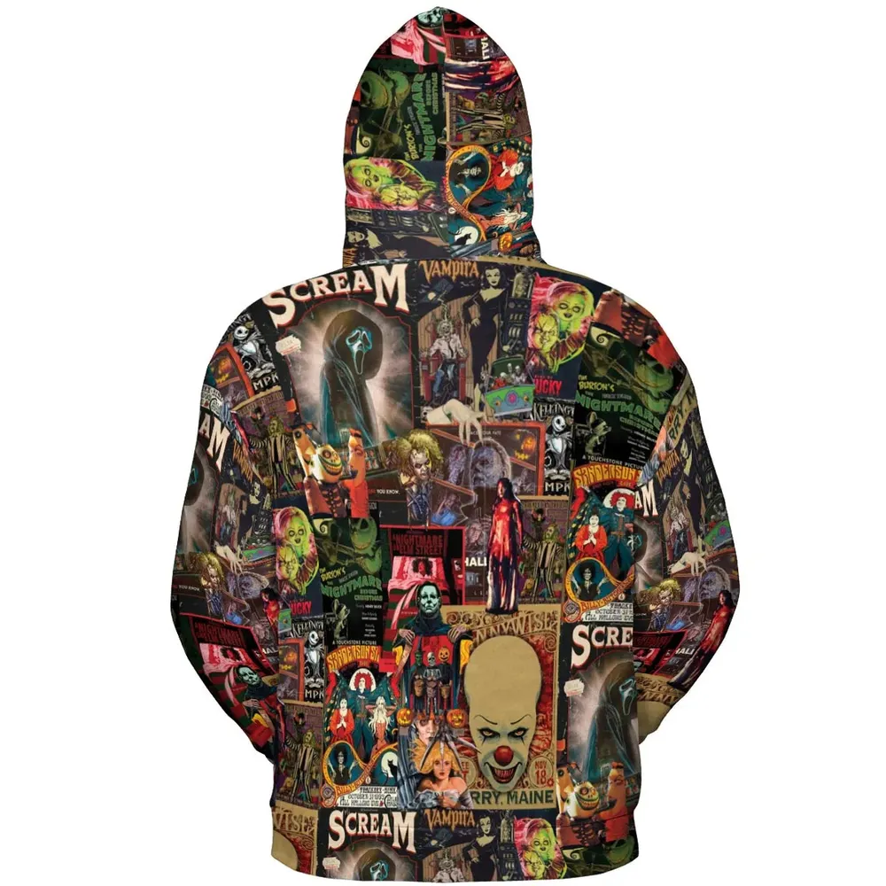 Vintage Scary All-over Print Hoodie - 4