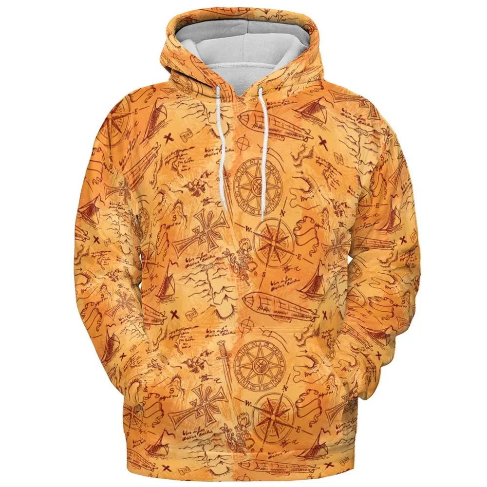 Vintage Adventure Map Indiana Jones All-over Print Hoodie - 2