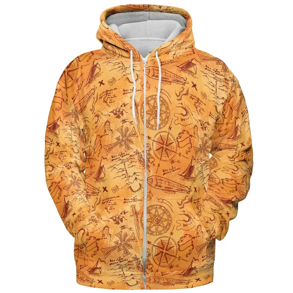 Vintage Adventure Map Indiana Jones All-over Print Hoodie - 3