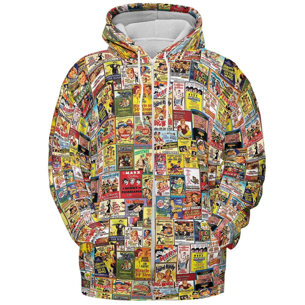 Vintage Comedy Film Posters All-over Print Hoodie - 3