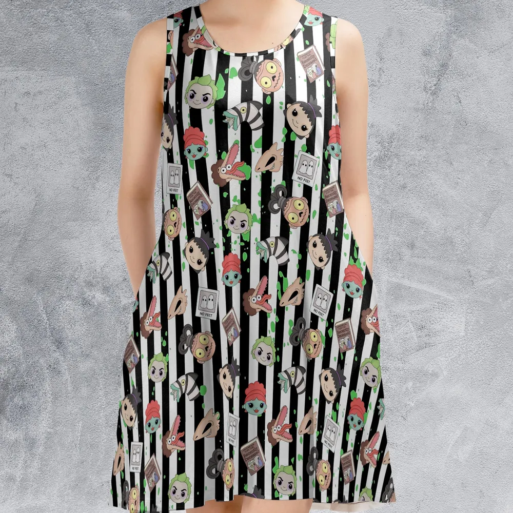 Strange And Unusual Beetlejuice Sleeveless Dress - 2