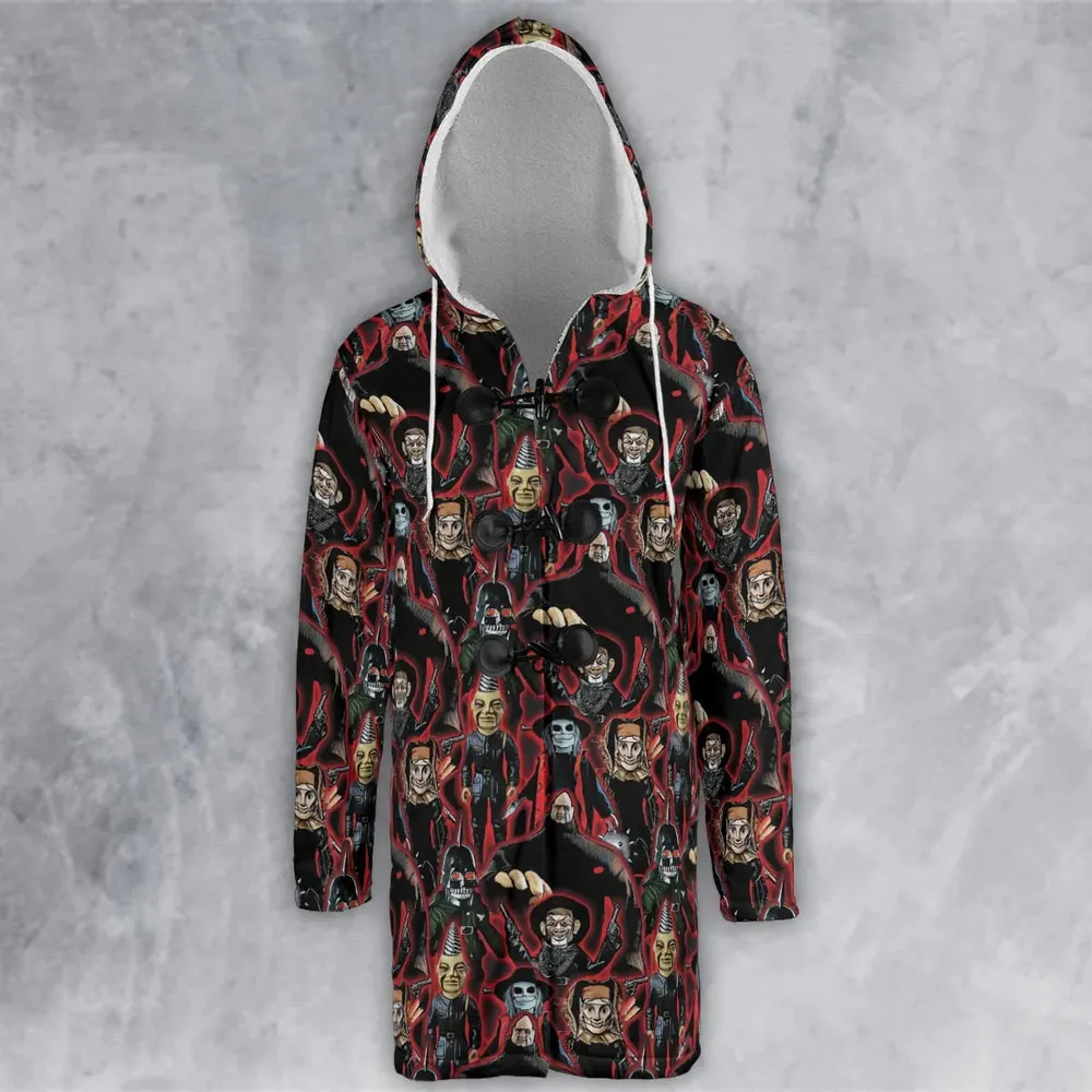 Puppet Master Collage Hooded Cloak Coat - 2