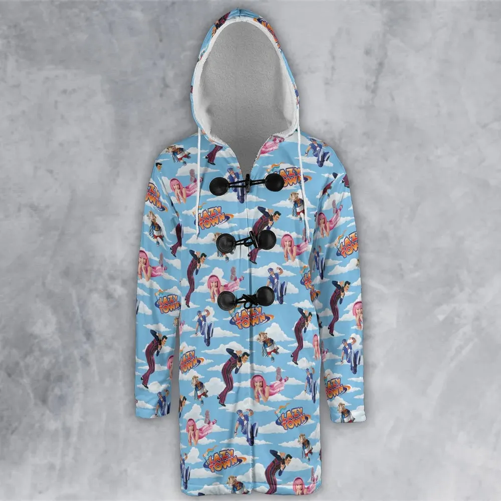 Lazy Town Collage Hooded Cloak Coat - 2