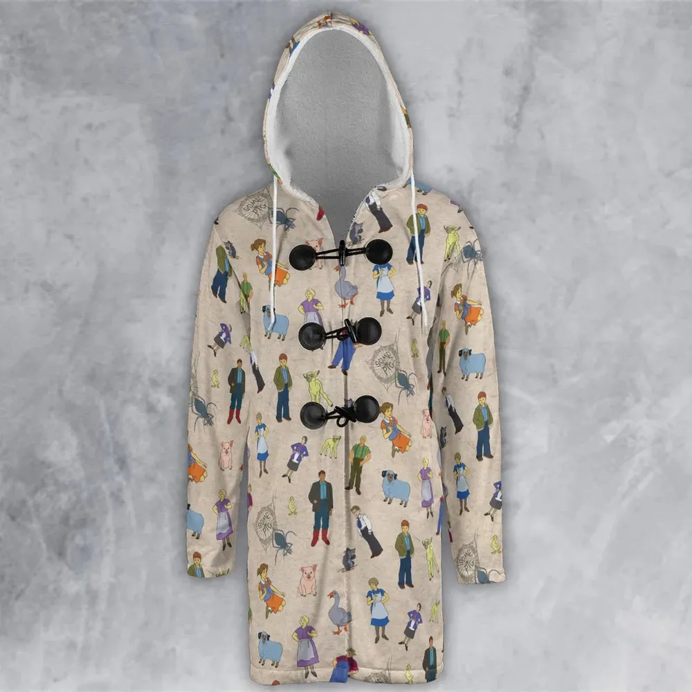 Beloved Children's Tale Charlotte's Web Cartoon Characters Hooded Cloak Coat - 2