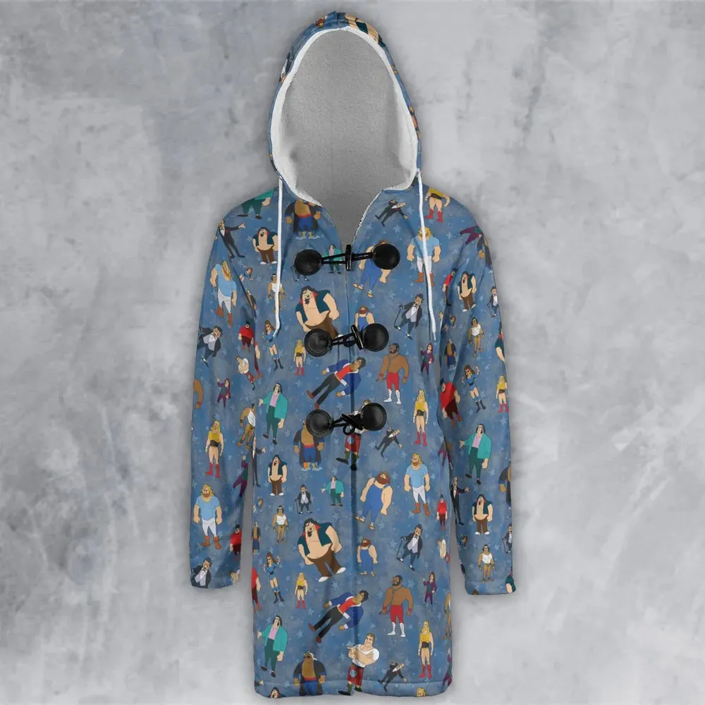 80s Hulk Rock 'n' Wrestling Characters Hooded Cloak Coat - 2