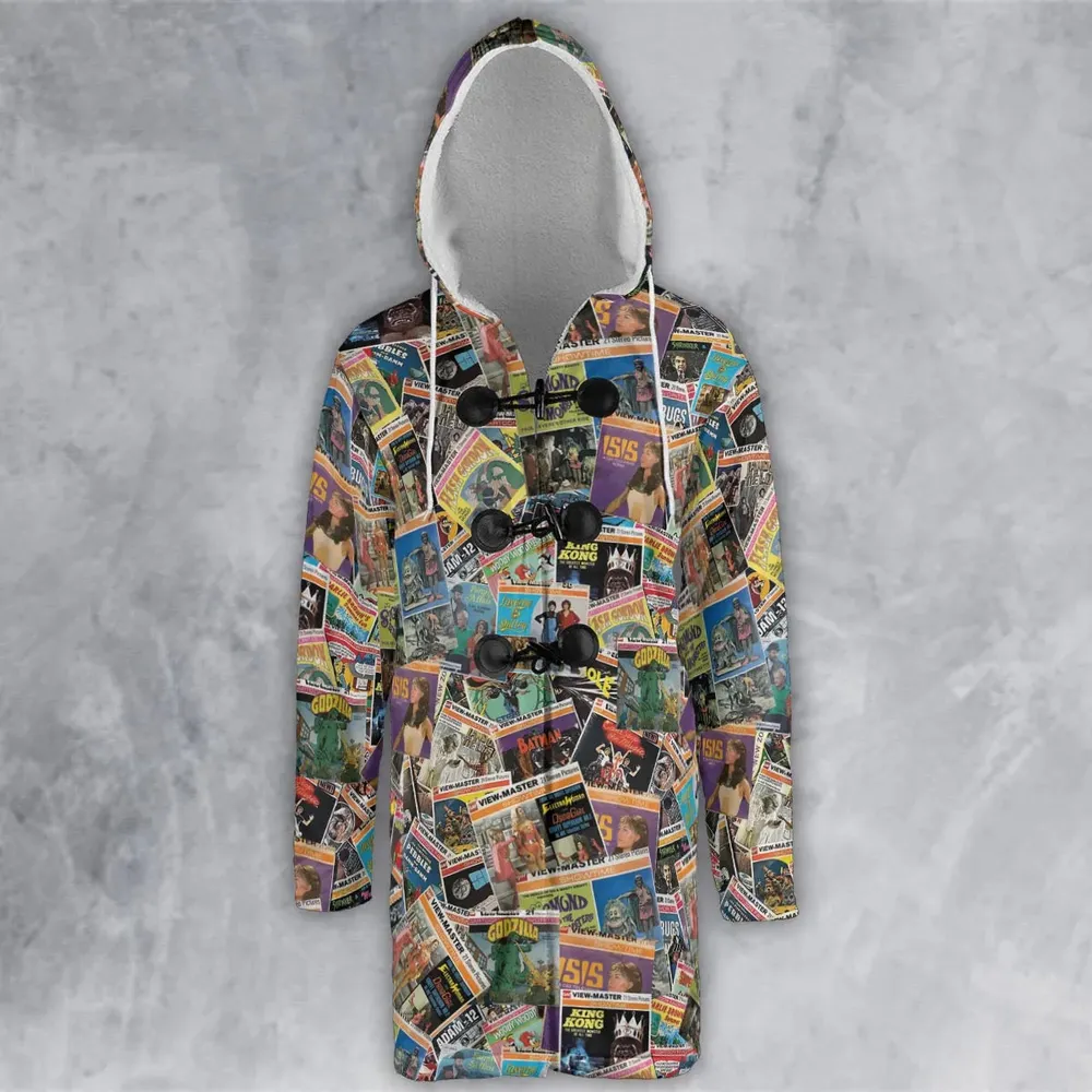 View-Master Collage Hooded Cloak Coat - 2