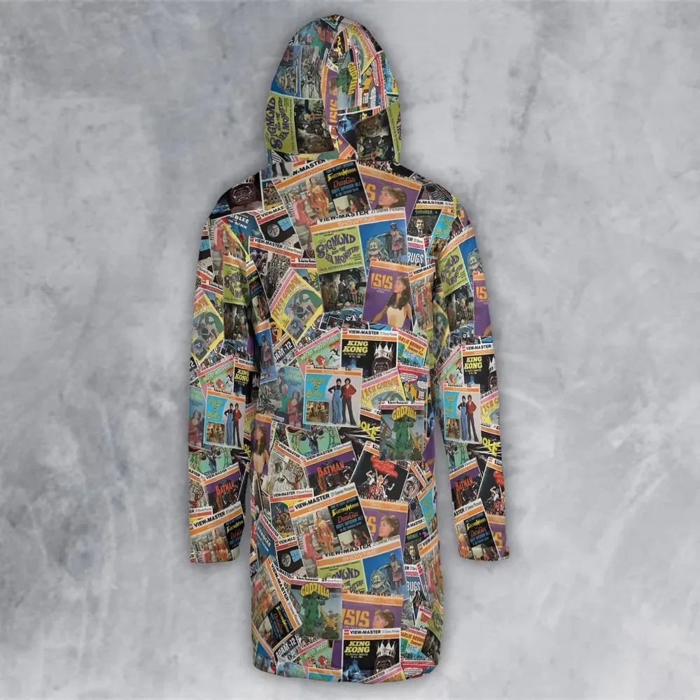 View-Master Collage Hooded Cloak Coat - 3