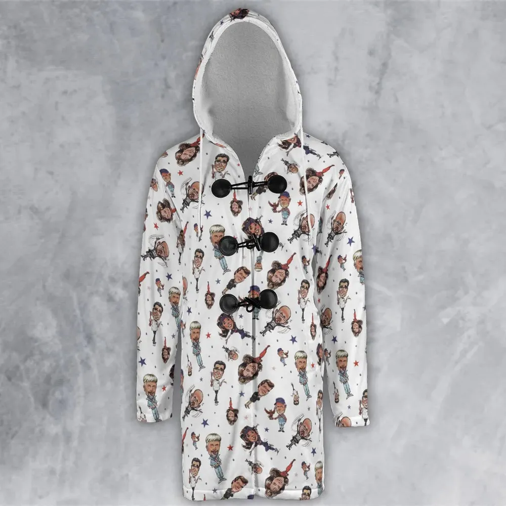 Red White Blaine Waiting For Guffman Hooded Cloak Coat - 2