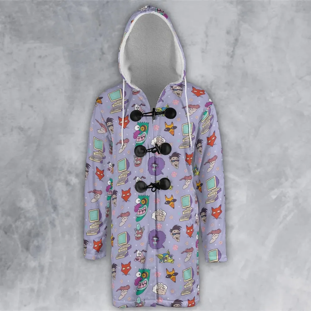 Floral Courage Courage the Cowardly Dog Hooded Cloak Coat - 2