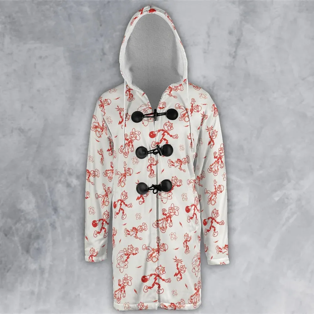 Vintage Style Nostalgic Reddy Kilowatt Hooded Cloak Coat - 2