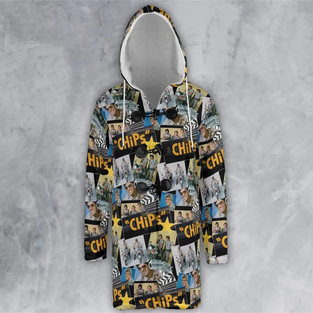 70s Flashback Chips Hooded Cloak Coat - 2