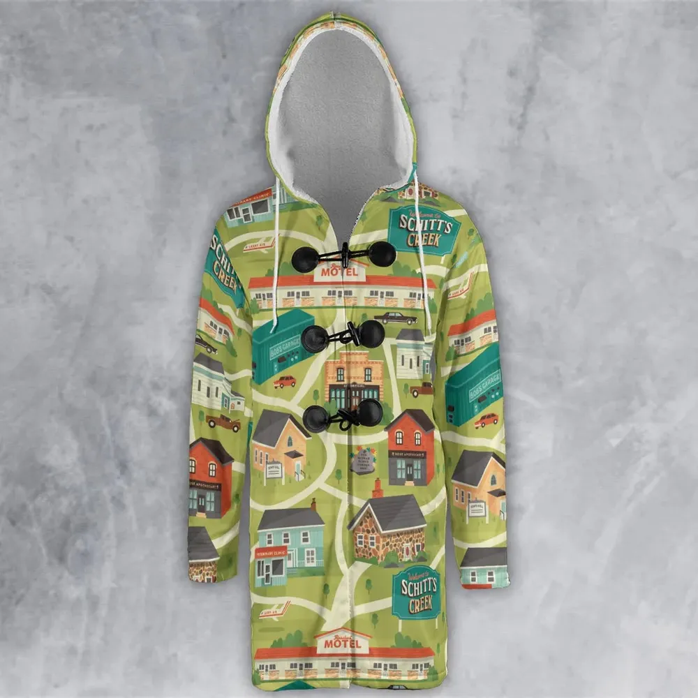Schitt's Creek Town Map Hooded Cloak Coat - 2