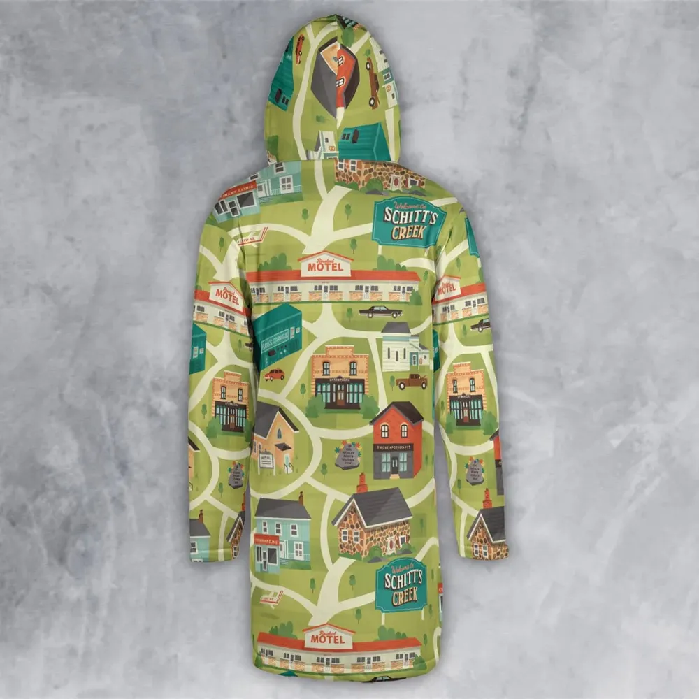 Schitt's Creek Town Map Hooded Cloak Coat - 3