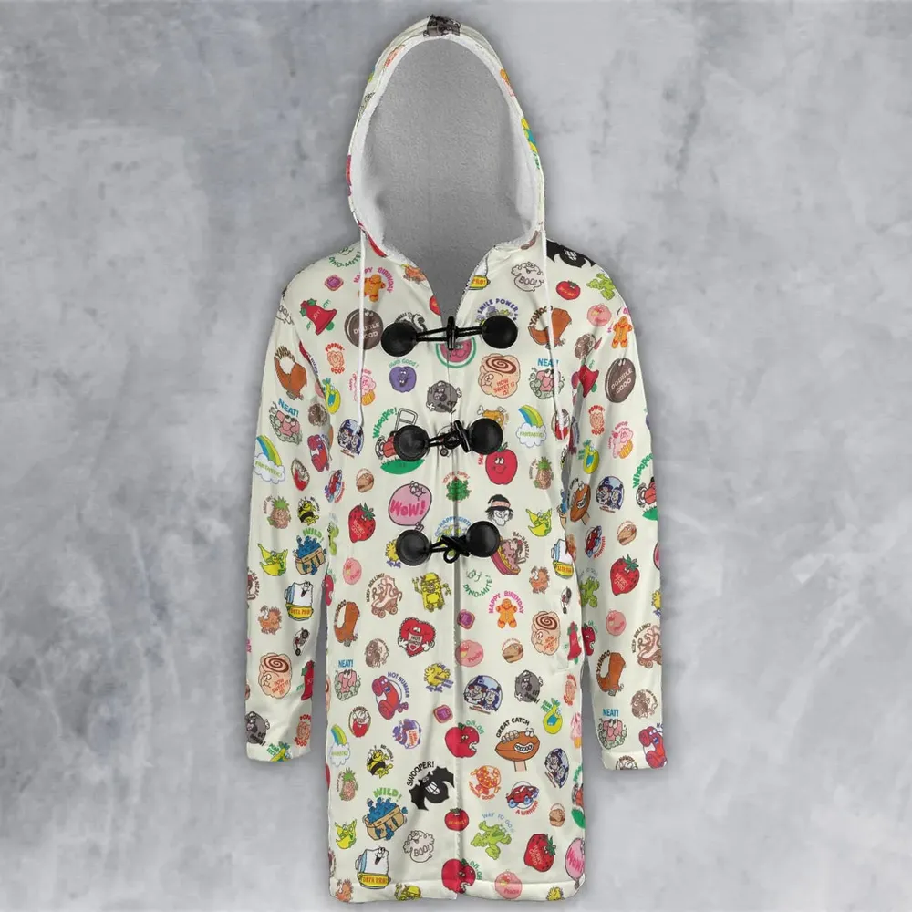 Vintage Trend Matte Scratch & Sniff Hooded Cloak Coat - 2