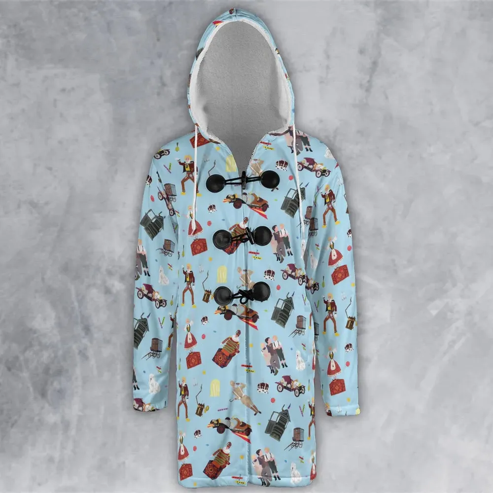 Chitty Chitty Bang Bang Patterns Hooded Cloak Coat - 2