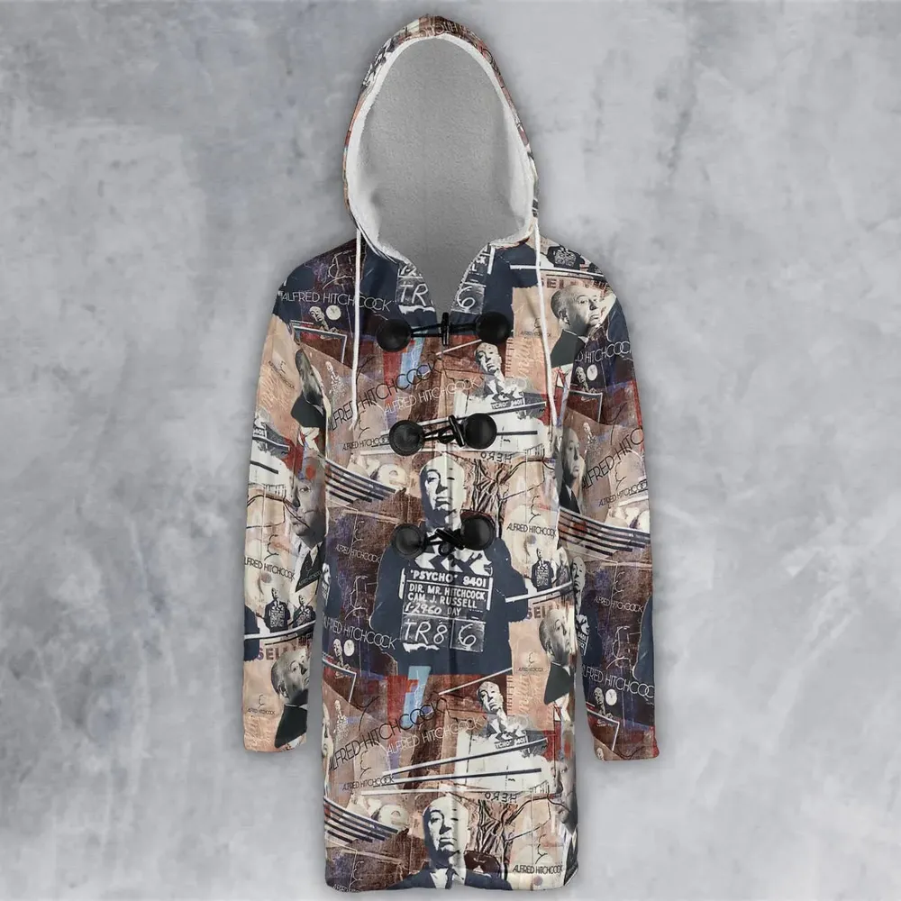 Alfred Hitchcock Aesthetic Hooded Cloak Coat - 2