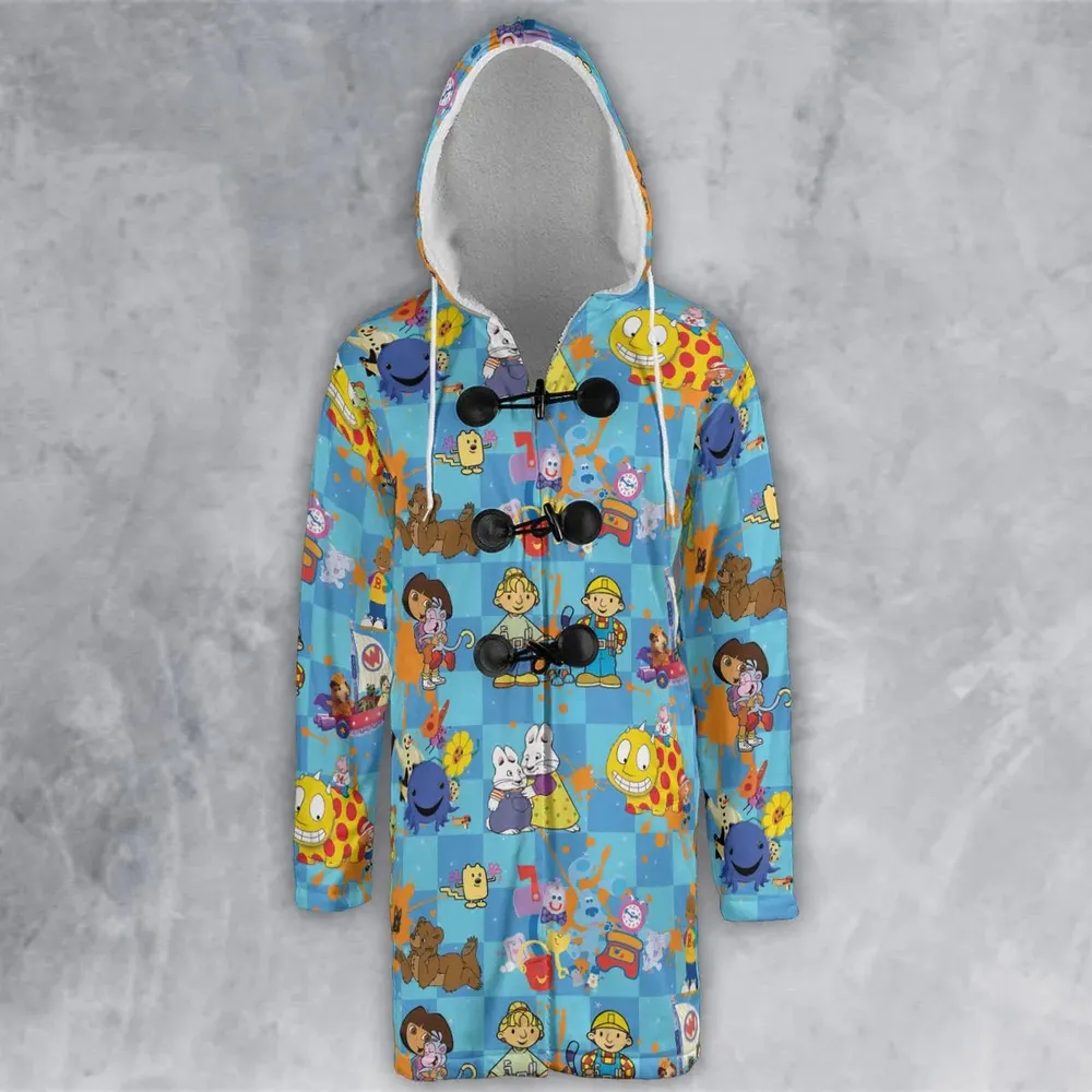 90s cartoon Nostalgic Hooded Cloak Coat - 2