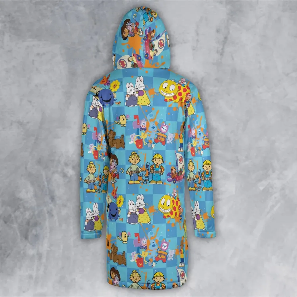 90s cartoon Nostalgic Hooded Cloak Coat - 3