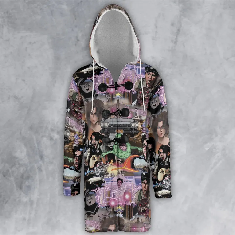 Ghostbusters Comic Style Montage Hooded Cloak Coat - 2