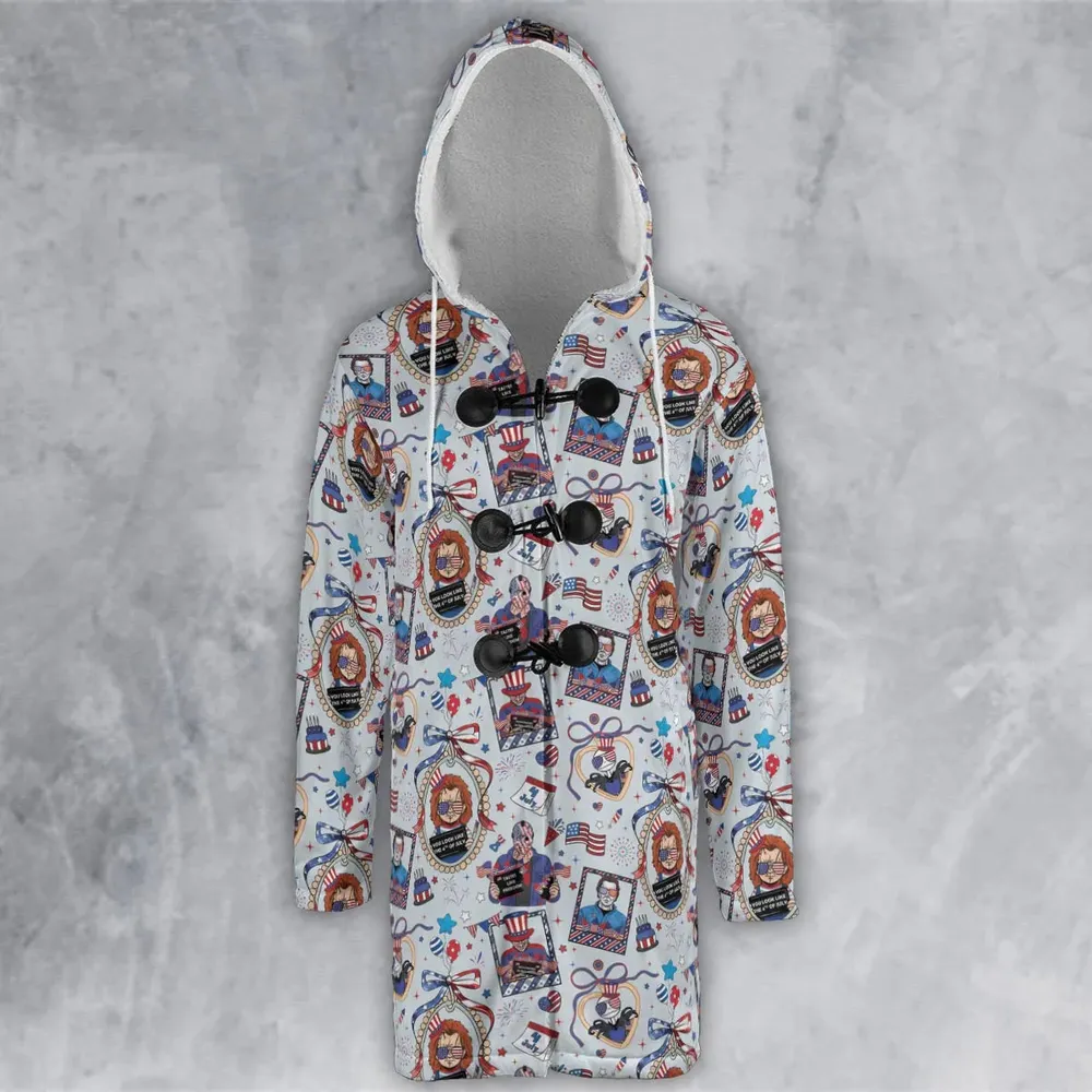 Patriotic Horror Hooded Cloak Coat - 2