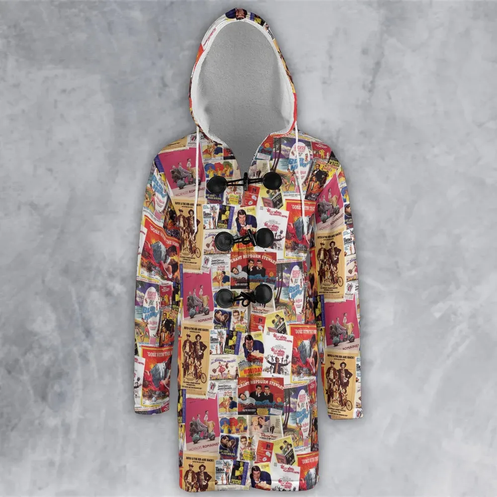 Hollywood Classics Collage Hooded Cloak Coat - 2
