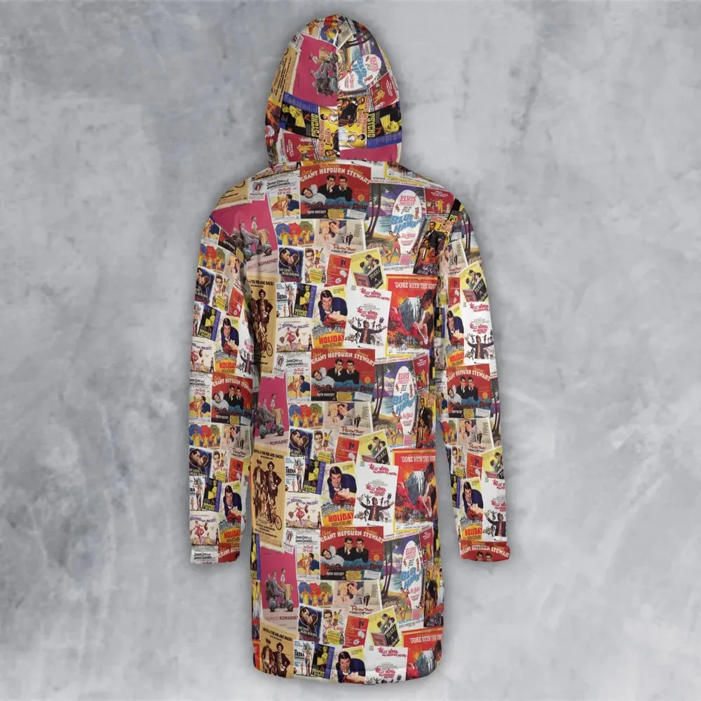 Hollywood Classics Collage Hooded Cloak Coat - 3
