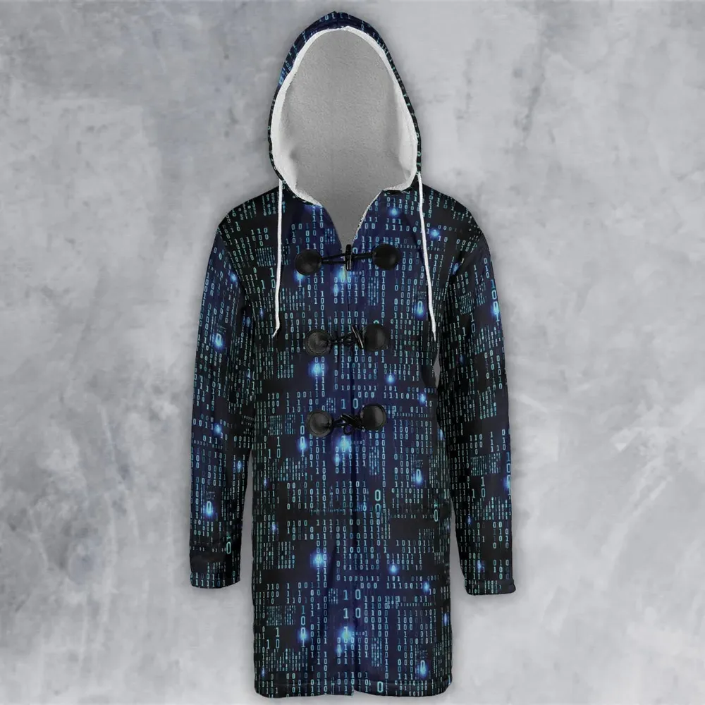 Binary Vibes Hooded Cloak Coat - 2