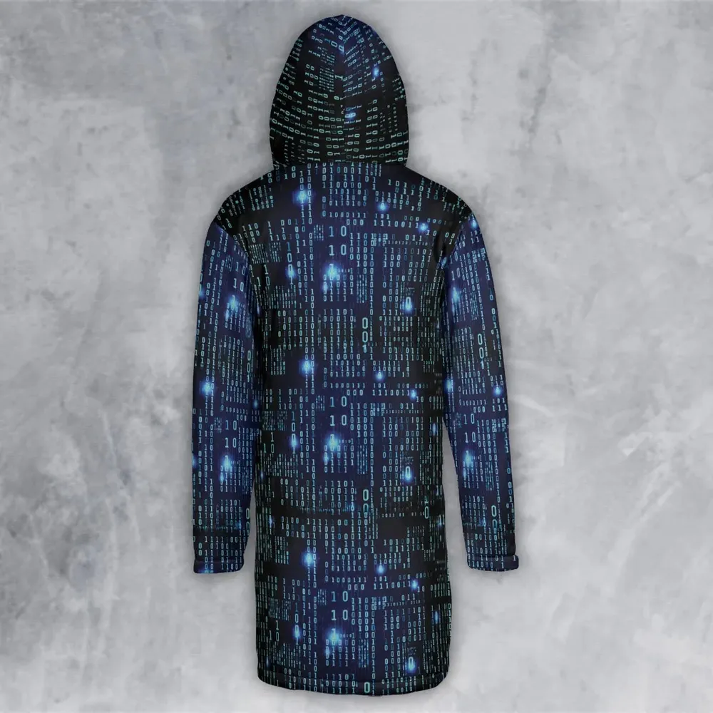 Binary Vibes Hooded Cloak Coat - 3