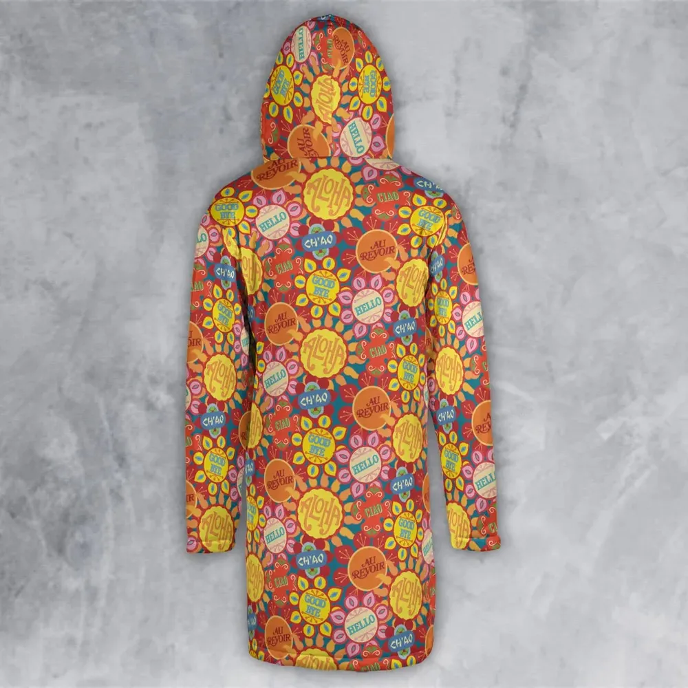 It's a Small World Flowers Hooded Cloak Coat - 3
