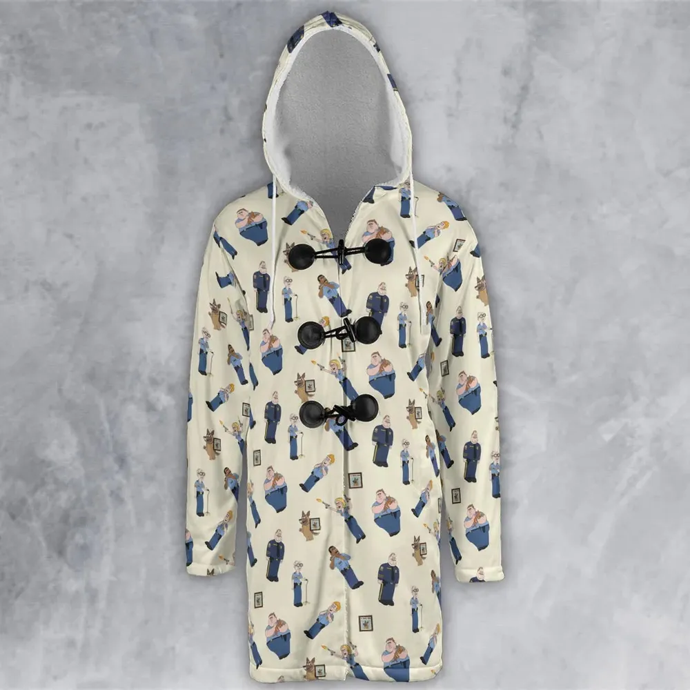 Cop Comedy Paradise Pd Hooded Cloak Coat - 2