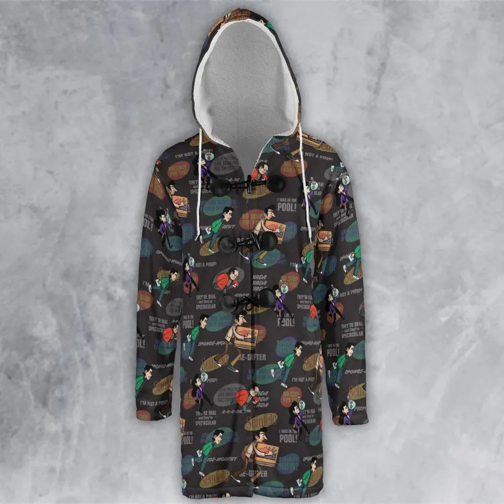 Retro Laughs Seinfeld Hooded Cloak Coat - 2