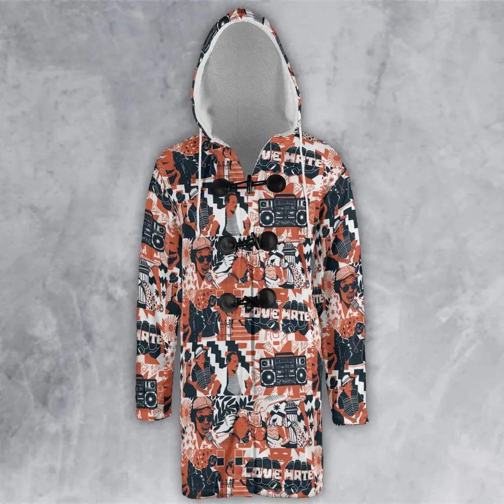 Love and Hate Do The Right Thing Hooded Cloak Coat - 2