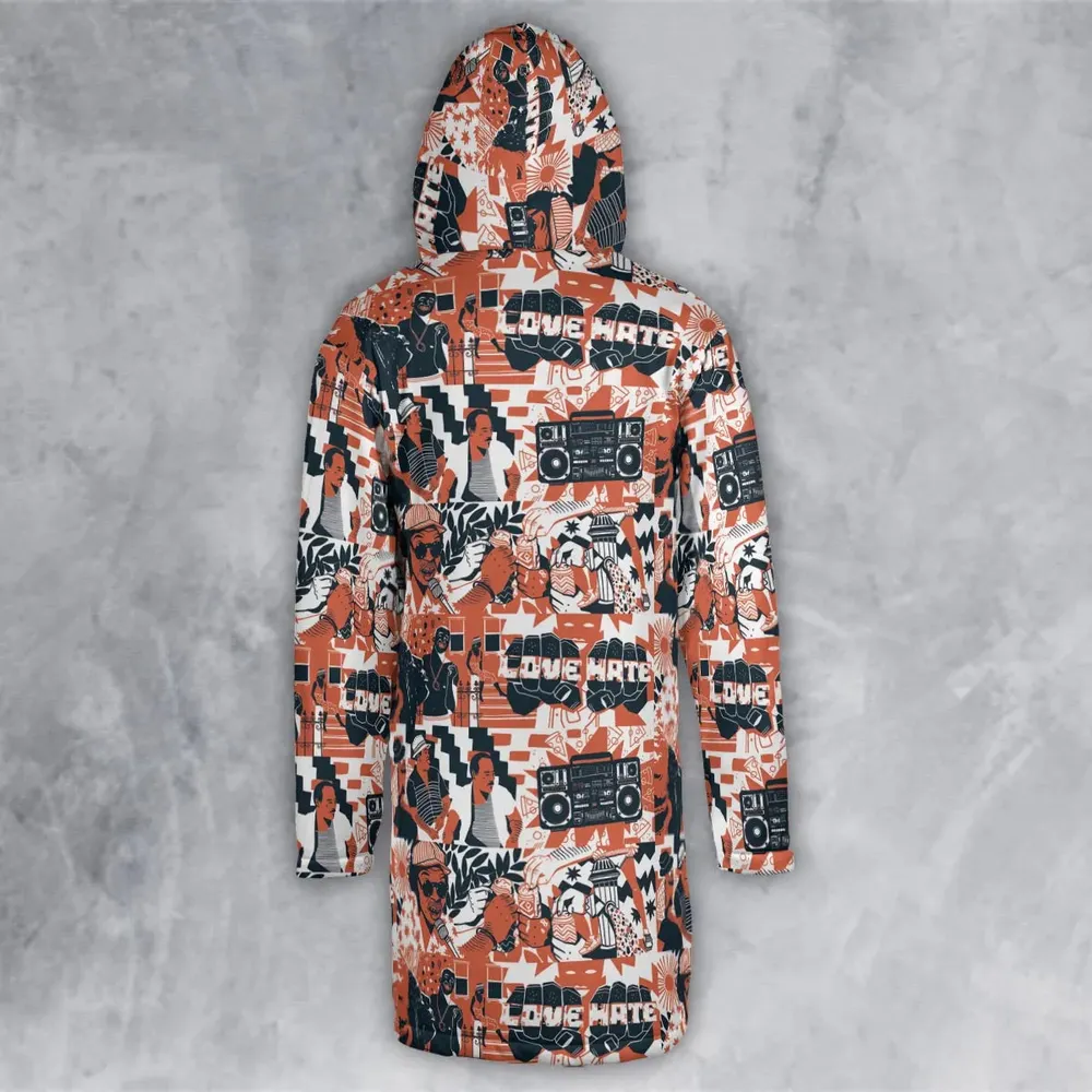 Love and Hate Do The Right Thing Hooded Cloak Coat - 3