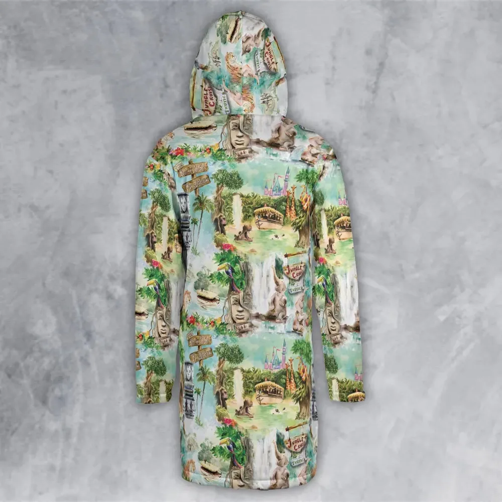 Water Color Jungle Cruise Map Hooded Cloak Coat - 3