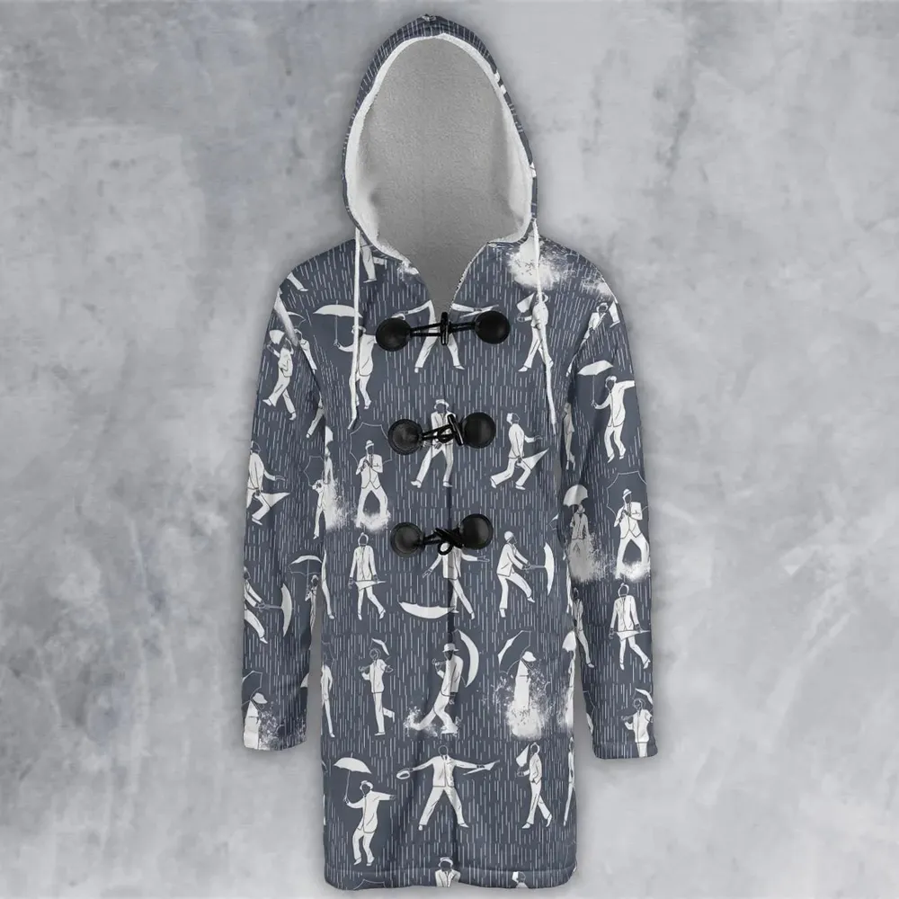 Singin' in the Rain Wall Mural Hooded Cloak Coat - 2
