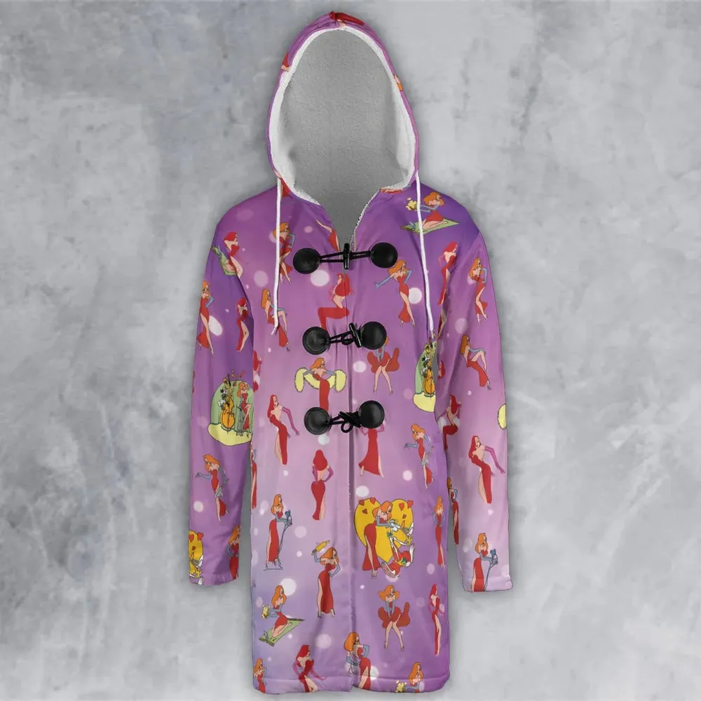 Red Hot Jessica Rabbit Who Framed Roger Rabbit Hooded Cloak Coat - 2