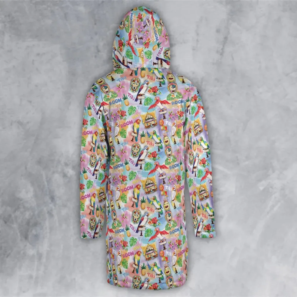 Tiki Room With Orange Bird Hooded Cloak Coat - 3
