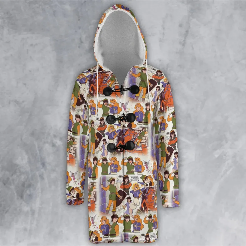 Link And Princess Zelda The Legend Of Zelda Animated Hooded Cloak Coat - 2