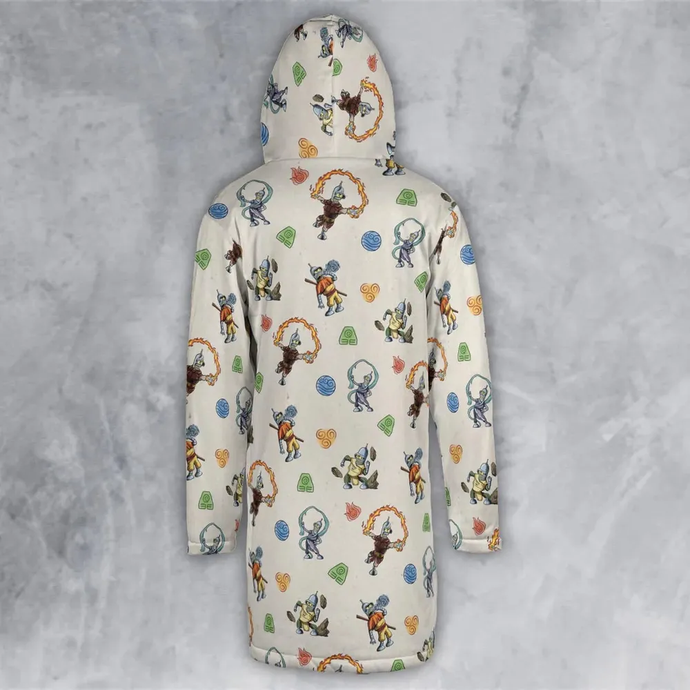 Water Earth Fire Air Bender Futurama Hooded Cloak Coat - 3
